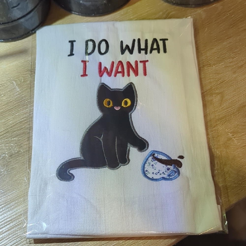 Black Cat Decorative Tea Towel